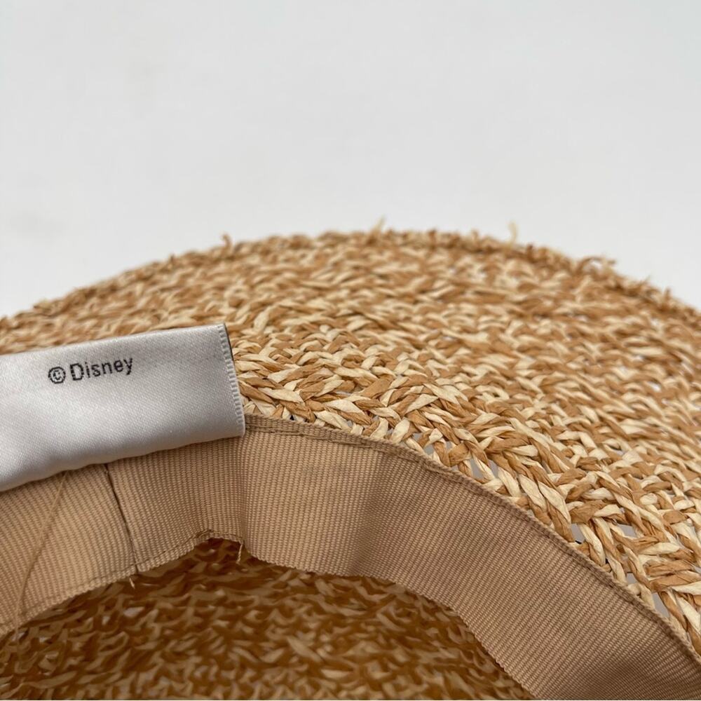 DISNEY PARKS Mickey Mouse Hat Floppy Straw Natural Sun Disney World Beach Tan - Picture 9 of 14